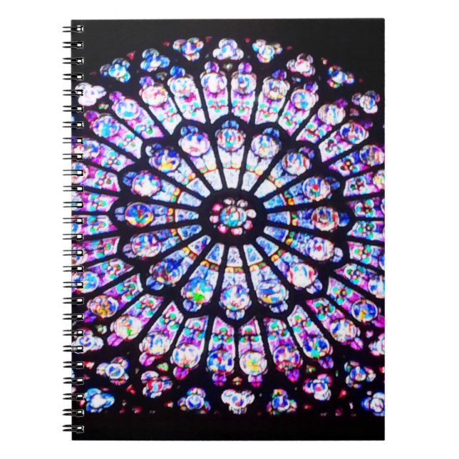 Pariser Notre-Dame-Buntglas - Das Rose-Fenster Notizblock (Vorderseite)