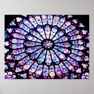 Pariser Notre-Dame-Buntglas - Das Rose-Fenster Poster
