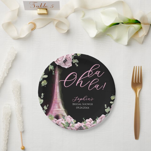 Pariser Oh La La Brautparty Pappteller (Hochzeit)