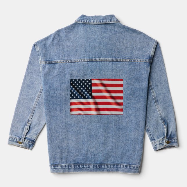 Pariser Olympia 2024 Grunddunkel Jeansjacke (Rückseite)
