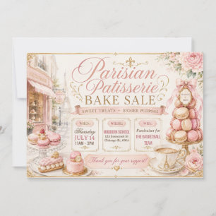 Pariser Patisserie-Backverkauf Einladung