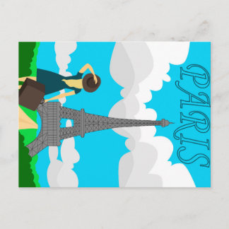 Pariser Retro-Design Postkarte
