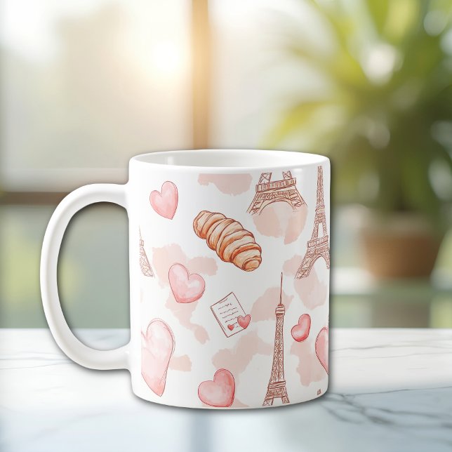 Pariser Romantik Valentinstag Kaffeetasse (Von Creator hochgeladen)