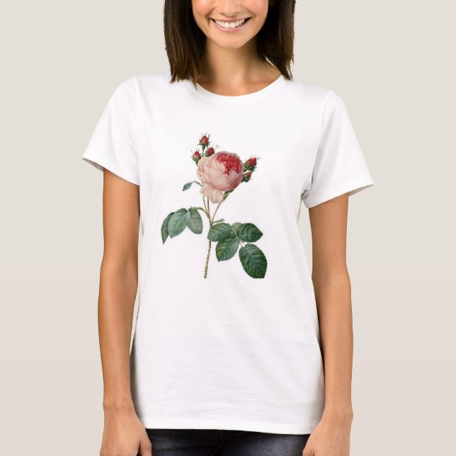 Pariser Rose, hübscher Vintager, blumenreicher T - T-Shirt (Vorderseite)
