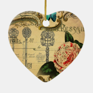 Pariser Schlüssel Vintag Camellia Botanisch Keramikornament