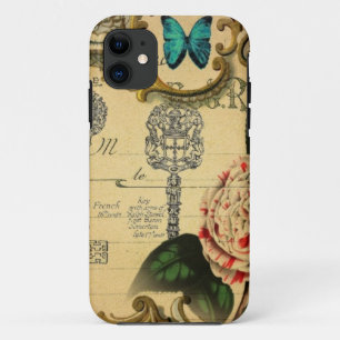 Pariser Schlüssel Vintage Kamelie Französische Bot Case-Mate iPhone Hülle