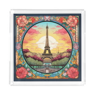 Pariser Sonnenuntergang Eifel Tower Paris Französi Acryl Tablett