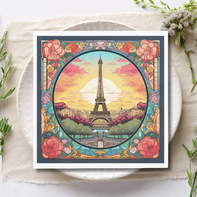 Pariser Sonnenuntergang Eifel Tower Paris Französi Serviette (Von Creator hochgeladen)