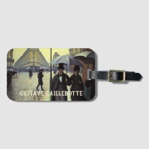 Pariser Straße im Regen von Gustave Caillebotte Gepäckanhänger