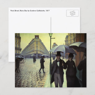 Pariser Straße im Regen von Gustave Caillebotte Postkarte