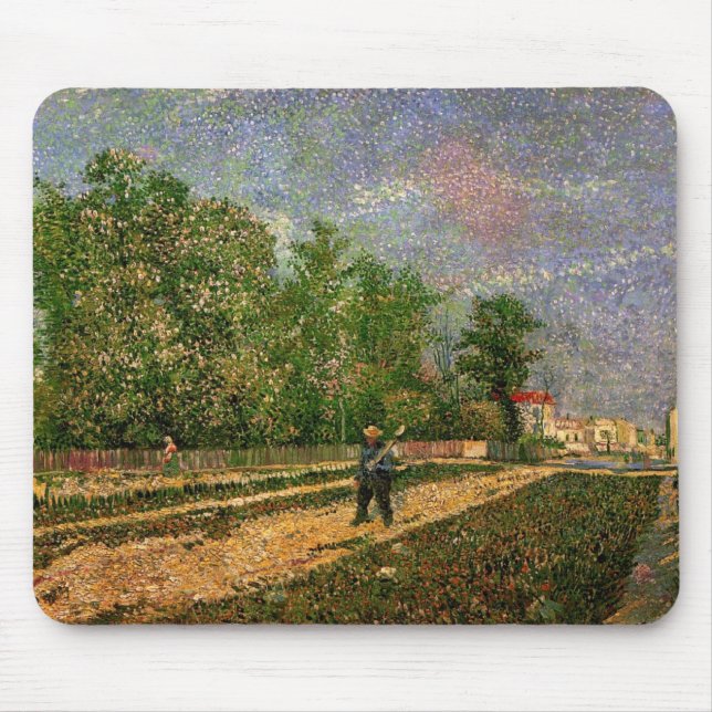 Pariser Straße mit Bauern von Vincent van Gogh Mousepad (Vorne)