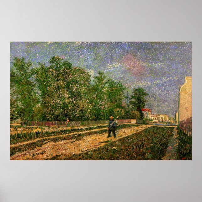 Pariser Straße mit Bauern von Vincent van Gogh Poster (Vorne)