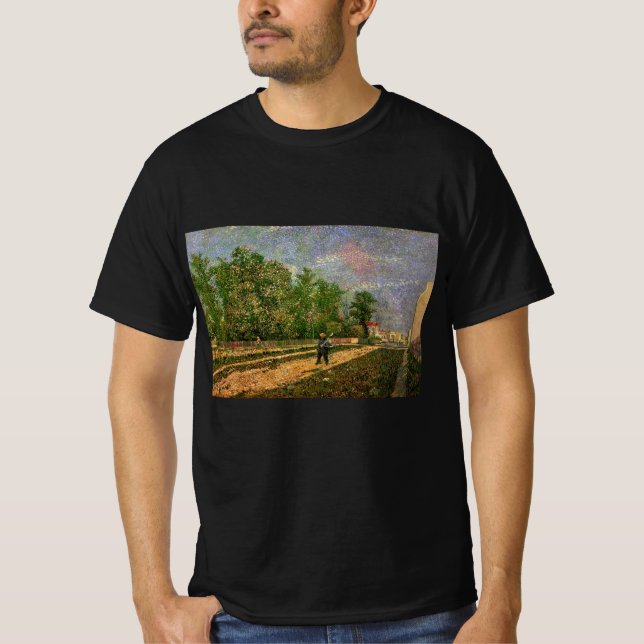 Pariser Straße mit Bauern von Vincent van Gogh T-Shirt (Vorderseite)