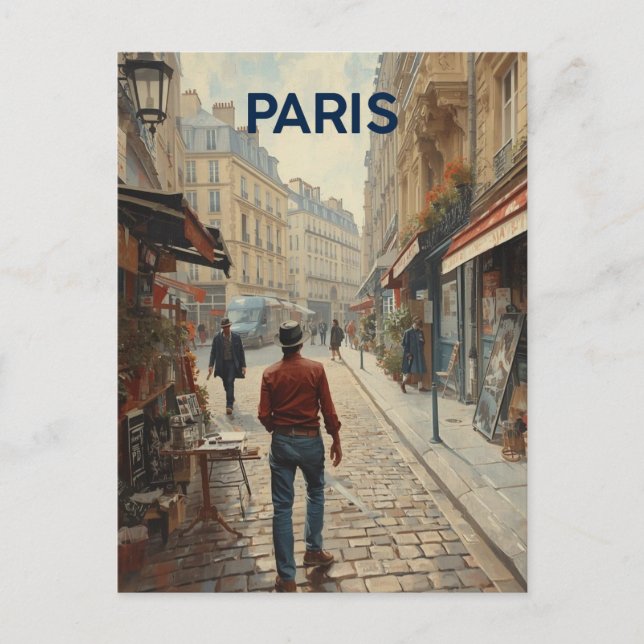 Pariser Straßen Postkarte (Vorderseite)