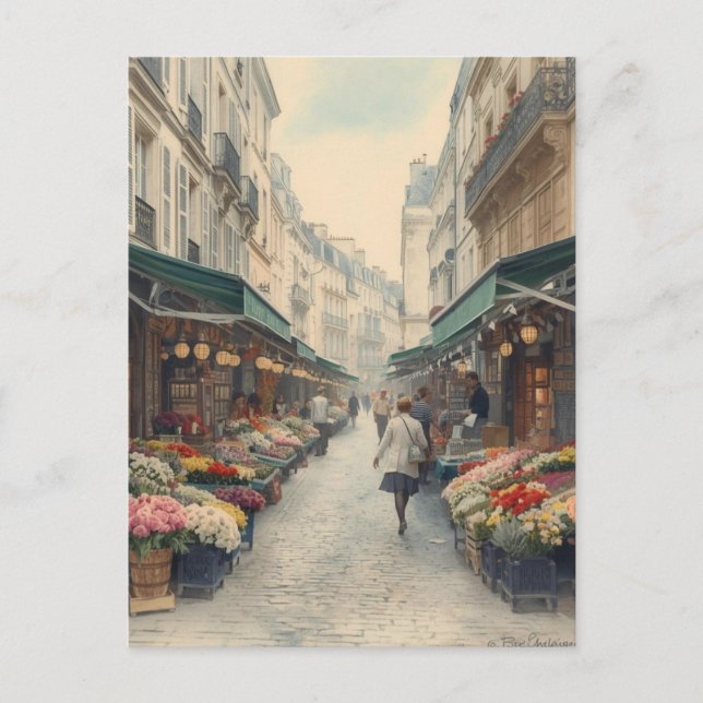 Pariser Straßen Postkarte (Vorderseite)