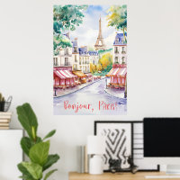 Pariser Straßenszene mit Eiffelturm