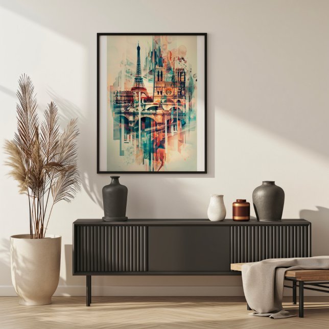 Pariser Symphonie: Eiffelturm und Notre-Dame Poster (Von Creator hochgeladen)