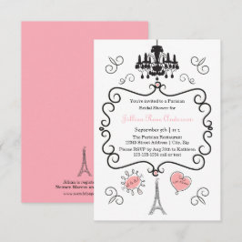Pariser Themenbereich - 3x5 Bridal Dusche Einladun Einladung
