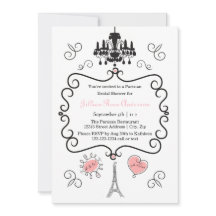 Pariser Themenwelt - Einladung zur Brautdusche