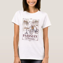 Pariser Traum Café & Fahrrad-T-Shirt im T-Stil