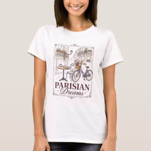 Pariser Traum Café & Fahrrad-T-Shirt im T-Stil T-Shirt