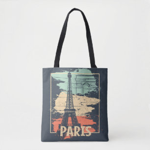 Pariser Typografie: abstraktes Eiffel-Turm-Plakat.