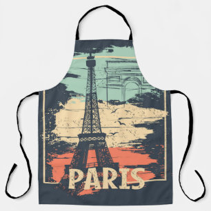 Pariser Typografie: abstraktes Eiffel-Turm-Plakat. Schürze