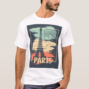 Pariser Typografie: abstraktes Eiffel-Turm-Plakat. T-Shirt