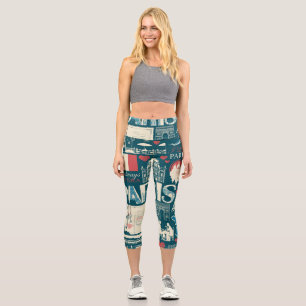Pariser Vintag: Französische Republik Elegance Capri Leggings