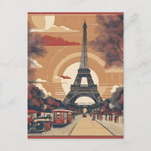 Pariser Vintage-Malerei Postkarte