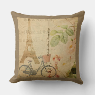 Pariser Vintage mit Eiffelturm Kissen