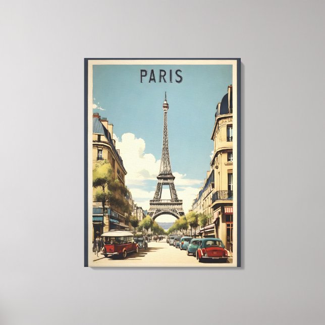 Pariser Vintage-Poster Leinwanddruck (Vorderseite)