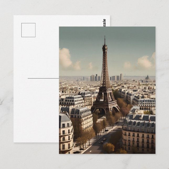 Pariser Vintage-Poster Postkarte (Vorne/Hinten)