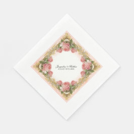 Pariser Vintage Rose Herrenhaus feierliche Hochzei Serviette