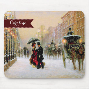 Pariser Weihnachtslandschaft maßgeschneidertes Ges Mousepad