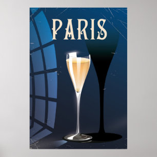 Pariser Wein trinken Vintages Reiseplakat Poster