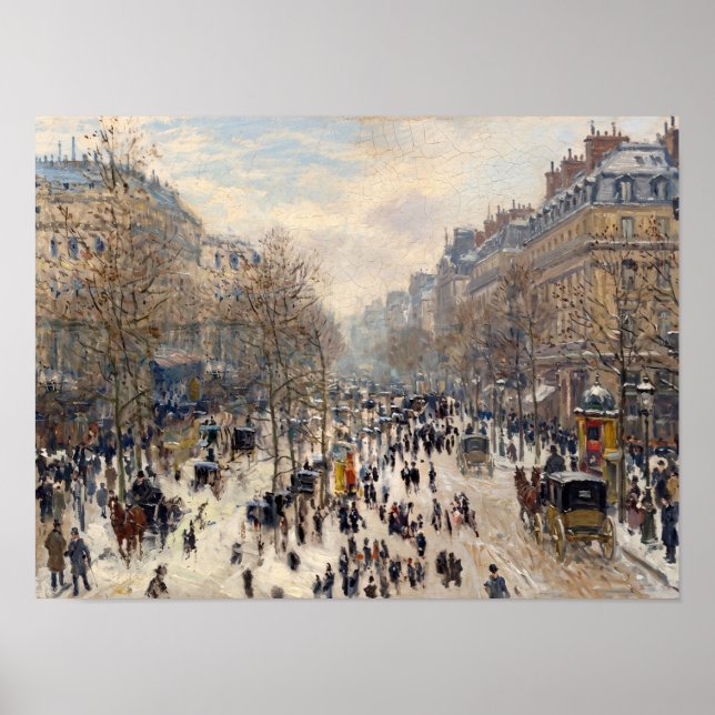 Pariser Winterboulevard-Szene Poster (Vorne)