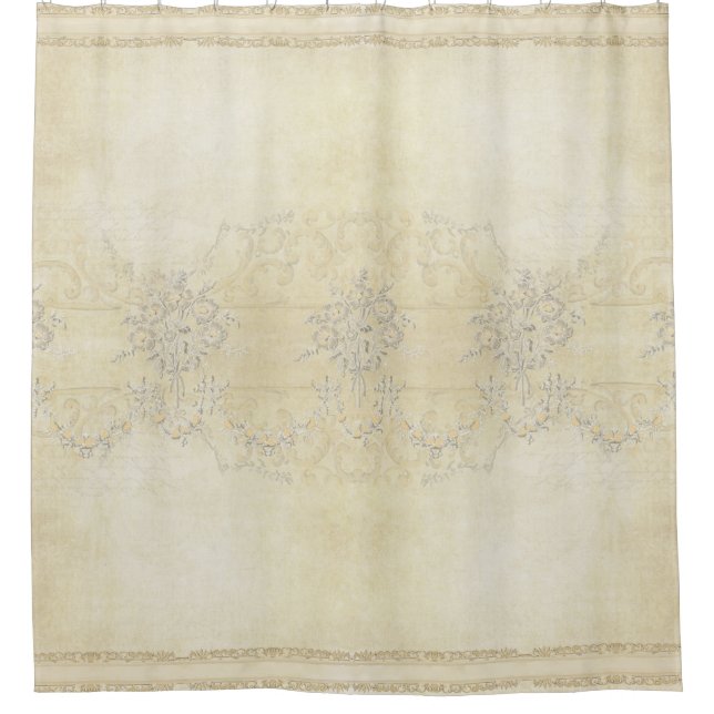 Pariser Wohnungs-Blumengips-Formteil-Zuhause-Kunst Duschvorhang (Vorderseite)