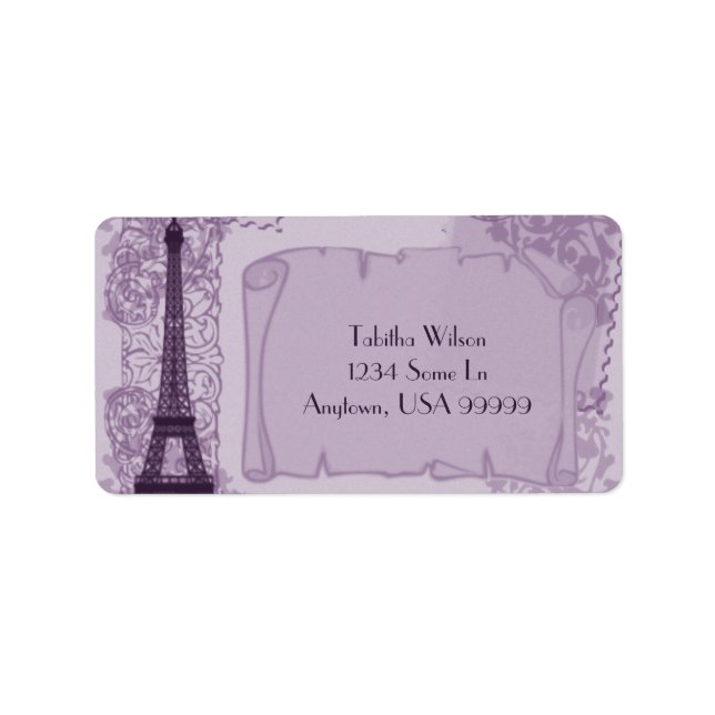 Parisian Amethyst Address Label Adressaufkleber (Vorne)