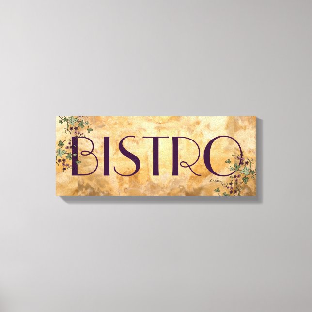 Parisian Bistro Sign Leinwanddruck (Vorderseite)