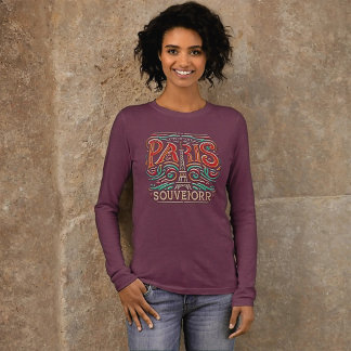 Parisian Bloom Liebe Symphonie mit langen Ärmeln Tri-Blend Shirt