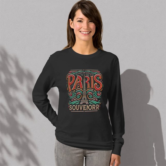 Parisian Bloom Liebe Symphony Basic Long Sleeve T-Shirt (Von Creator hochgeladen)