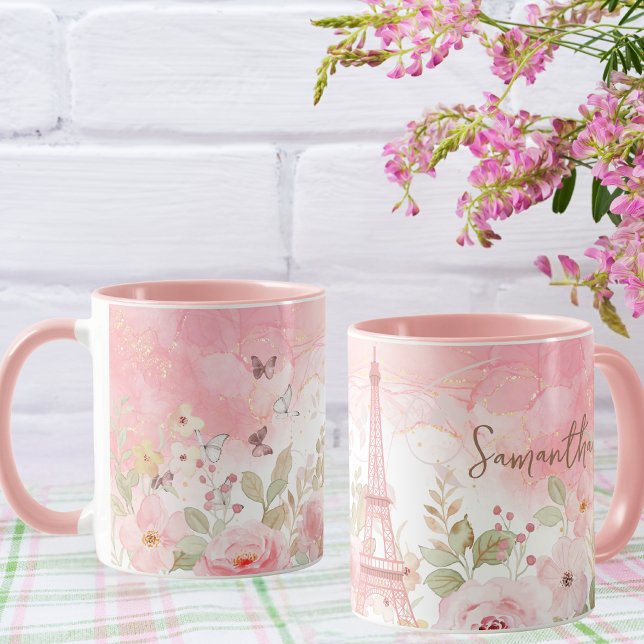 Parisian Blossom - Personalisierte Tasse des Eiffe (Von Creator hochgeladen)