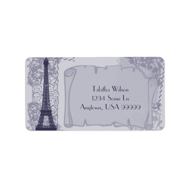 Parisian Blue Address Label Adressaufkleber (Vorne)