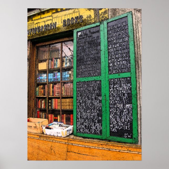 Parisian Bookshop Fresco Poster (Vorne)
