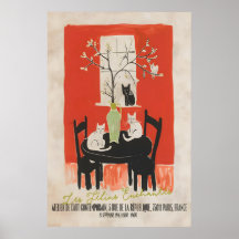 Parisian Cat Art Print Les Chats Enchantés