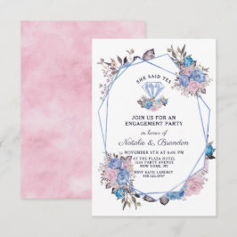 Parisian Charm Gem sagte sie Yes Engagement Party Einladung