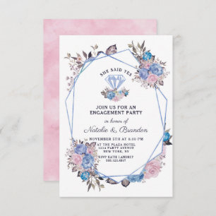 Parisian Charm Gem sagte sie Yes Engagement Party Einladung