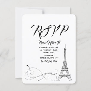 Parisian Doodles Hochzeit RSVP Karte