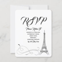 Parisian Doodles Wedding RSVP